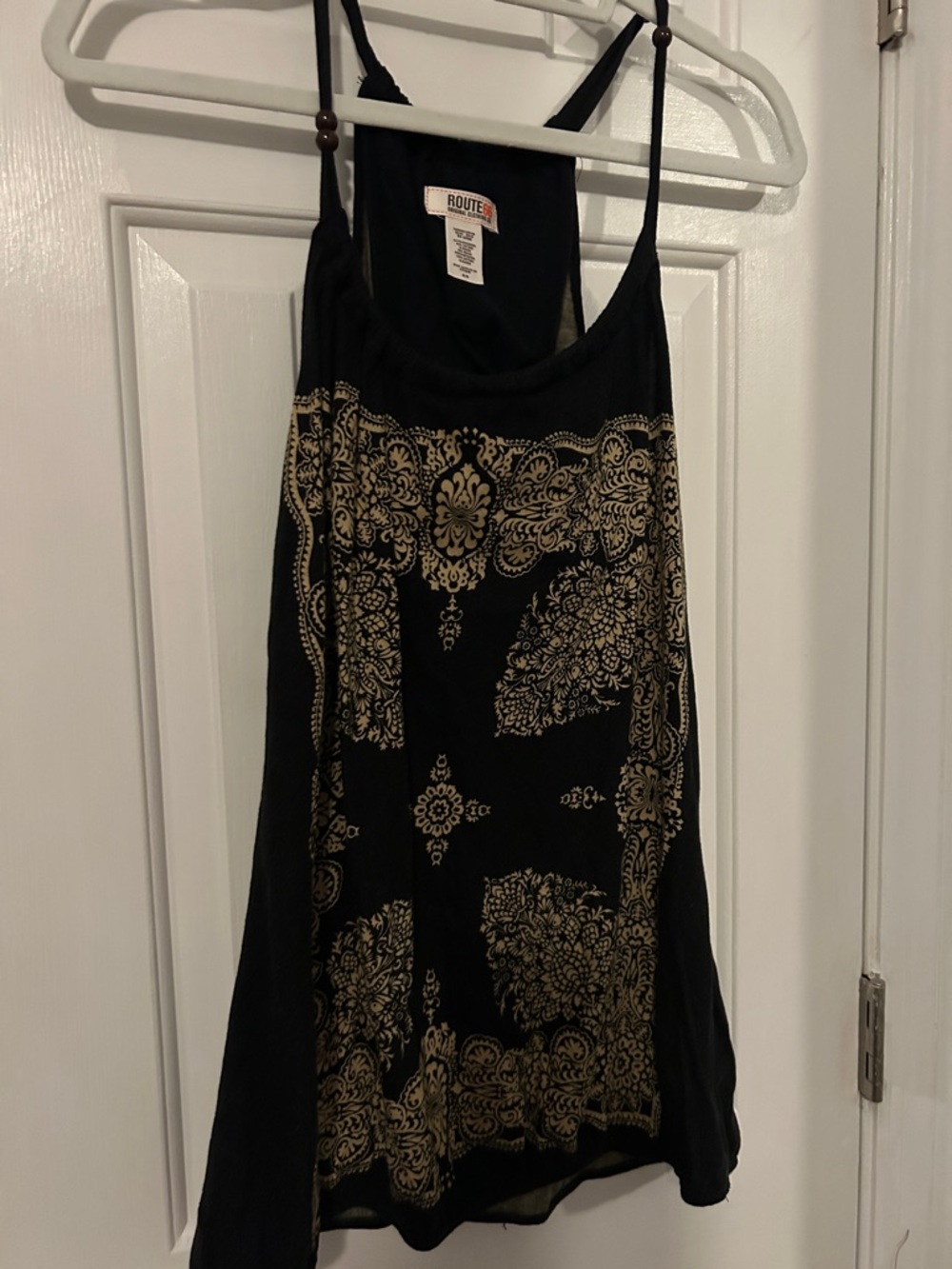 Route 66 Black and Gold Paisley-Print Camisole